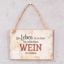 Set of 6 Wooden Wine Signs, 7 x 10 cm, MDF Mini Signs, Saying Decorative Hanging Wall Picture, Wine Lovers, Door Sign