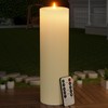 14" x 4" Large Outdoor Candle with Timer Waterproof Flickering