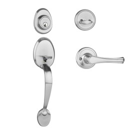 Dynasty Hardware COL-VAI-100-15 Colorado Front Door Handle Set with Vail Lever, Satin Nickel