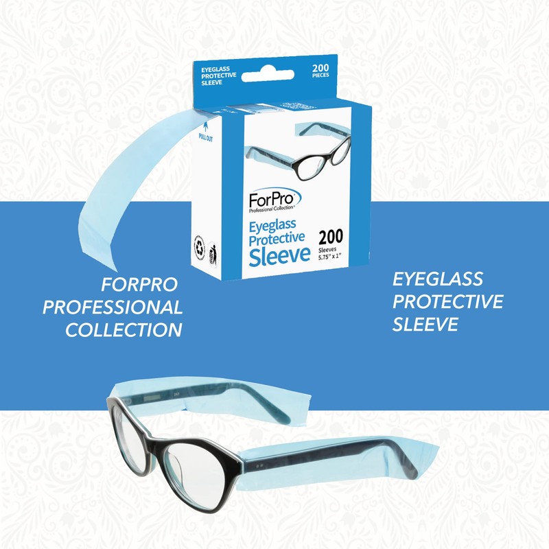 ForPro Professional Collection Eyeglass Protective Sleeves, Fits All Size Eyeglasses,