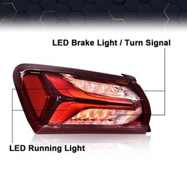 PIT66 LED Type Tail Light Lamp Outer Replacement Compatible with Chevy Malibu 2019-2022 84595944 LH Driver Side Rear Lights Assembly Luz Trasera