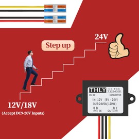12VDC to 24VDC Converter 5A 120W, 12 to 24V Step up Converter with Wire Terminal Block, 12 to 24 Volt Converter for Golf Cart LED Light Truck Vehicle Boat (Accept DC9-20V Inputs)
