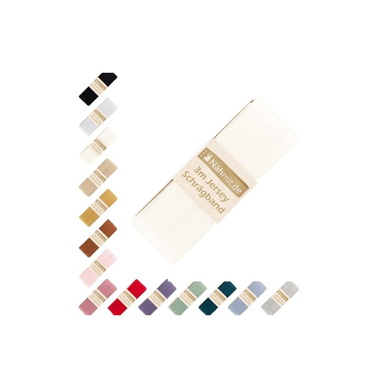 Nähmit - Jersey Bias Binding - Elastic Pre-folded Edging Tape