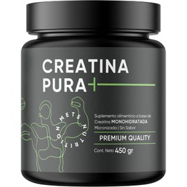 Creatina Monohidratada Micronizada de Alta Pureza Sin sabor y Sin olor Bote de 450 gramos 90 porciones (3 meses) Met 5 Nutrition