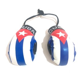 Cuban Boxing Gloves for Car – Rearview Mirror Hanging Decoration with Cuba Flag Design