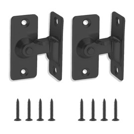 UBRAVE 90 Degree Door Lock Slide Gate Latch,Stainless Steel Angle Door Latch Buckle, Stainless Steel Matte Finished,for Barn, Garden, Bathroom,Outdoor, Garage,Window,Sliding Door (Black-2 Pack)