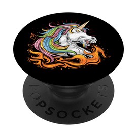 Unicorn Breathing Fire Design in Black