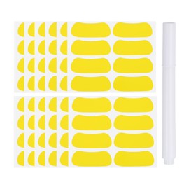 PATIKIL 48 Pairs Sports Eye Black Stickers, Under Eye Black Strips Football Face Stickers Breathable Eyeblack Sticker with 1 Pcs White Pencil for Baseball Fans on Game Day, Yellow