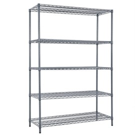 Land Guard 5 Tier Storage Racks and Shelving - 48" L x 20" W x 72" H Heavy Steel Material Pantry Shelves - Each Unit Loads 350 Pounds Wire Shelf, Suitable for Warehouses, Closets, Kitchens…