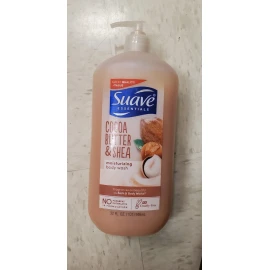 Suave 4 PACK  SUAVE COCOA BUTTER & SHEA MOISTURIZING BODY WASH WITH PUMP 32 OZ EACH