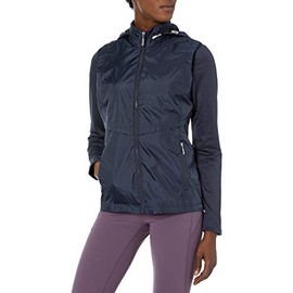 Cutter & Buck Women's Moisture Wicking 50+ UPF Lightweight Ava Hybrid Zip Jacket, Liberty Navy, X-Small