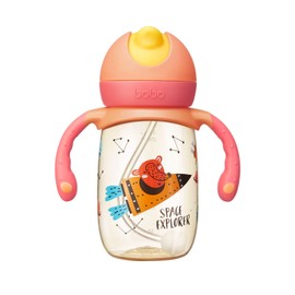 YOHKOH Baby Sippy Cup with Weighted Straw, PSU Learning Cup, No Spill, Sippy Cup for Toddlers 6-12 Months, Soft Leak, Transition, Sippy Cups with Handles (266ml, Yellow)