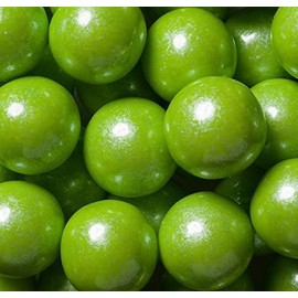 Bayside Candy 1" Large Gumballs - Colored Gumball Collection - Gumball Machine - Shimmer Lime Green/Pearl Green Gumballs 1" Large (1LB)