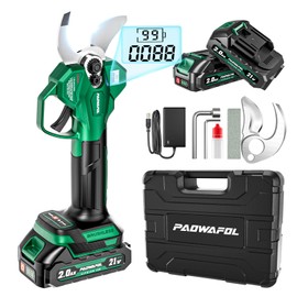 Electric Pruning Shears, 1.6 inch (41mm) Cutting Diameter Cordless Electric Scissors with LCD Display, 21V Brushless Motor Branch Cutter with 2 PCS Rechargeable 2000mAh Batteries & 2 Blades