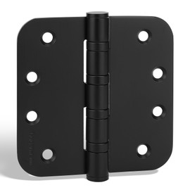 goldenwarm 3 Pack 4'' Black Ball Bearing Door Hinges – Heavy Duty Stainless Steel Hinges for Interior & Exterior Doors, 5/8'' Radius Corners