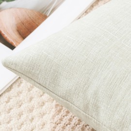 JOTOM Chenille Cushion Covers 30x50 cm Soft Cream White Decorative Throw Pillow Covers 12x20 Inch Lumbar Cushion Case Solid Pillowcases for Couch Sofa Living Room Bed Home Decor (Cream White)