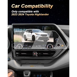 Screen Protector For 2023-2025 Toyota Highlander - 12.3-Inch Navigation HD Tempered Glass Screen Protector For 2023-2025 Highlander(Limited/Platinum/Bronze Edition/XLE/XSE) Accessories 9H Hardness - HD Clear & Anti Fingerprints