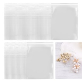 200 Pcs 6x4cm Small Clear Plastic Zip Lock Resealable Bags - Mini Ziplock Bags for Jewellery, Beads, Pills, Coins & Small Parts Storage for Kitchen, Office & Craft Organising, Leak-Proof & Reusable