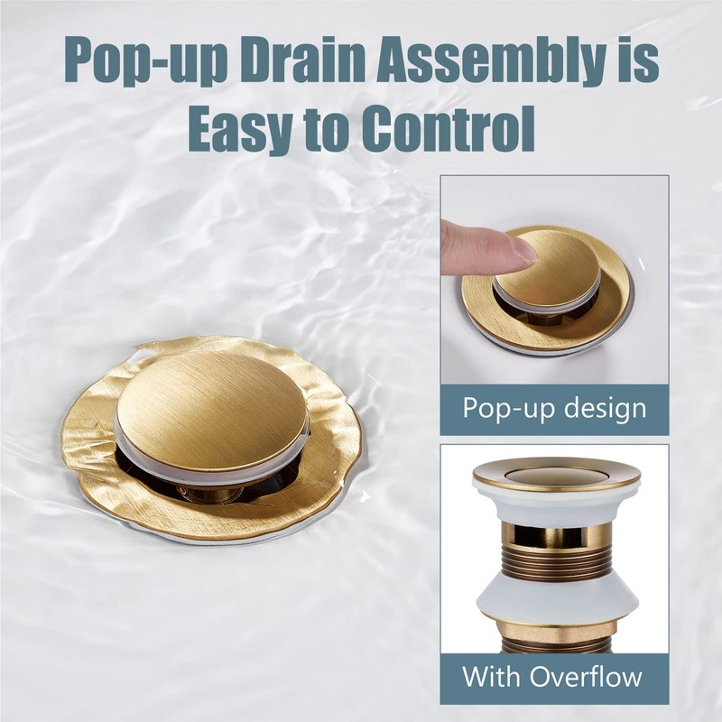 Aolemi Antique Brass 4 Inch Centerset Deck Mounted Bathroom Sink