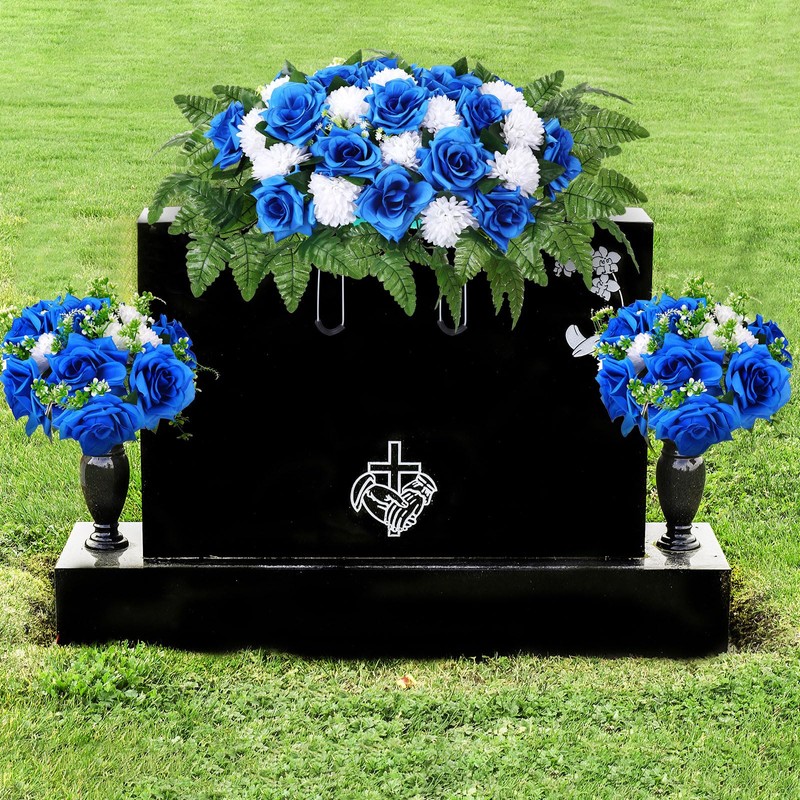 3 Pcs Artificial Cemetery Flowers for Grave Memorial Flowers Funeral