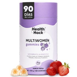 Multivitamínico Mujer Adulta 180 Gomitas Sin Azúcar Colágeno y Biotina Hack