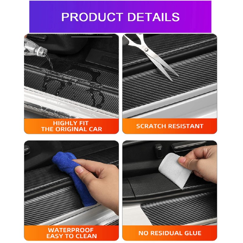 Car Carbon Fiber Rear Bumper Protector Compatible with Mazda CX5