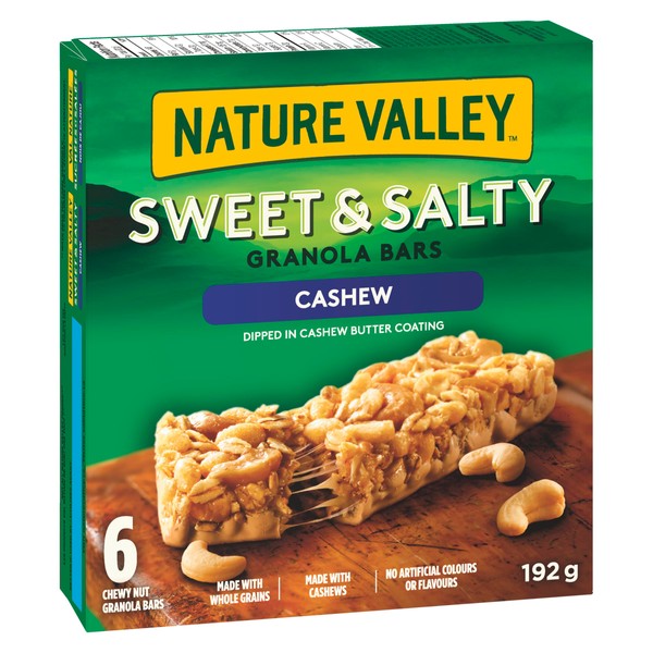 NATURE VALLEY Sweet & Salty Cashew Granola Bars, 6 Count