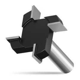 4-Wing CNC Spoilboard Surfacing Router Bit, 1/2 inch Shank 2 inch T Type Cutting Diameter, Carbide Slab Flattening Router Bits for Wood Milling Cutter Woodworking Planing Tools