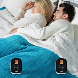 WOOMER Heated Blanket, Queen Size 84"x 90" Soft Flannel Fast Heating Blanket with Multi-Color Option, 10 Heating Levels & 0.5-12H Auto Off, Over-Heat Protection