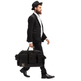 ELEPHANT Canvas Travel Bag XL 58 cm / 50 L Sports Bag Large Compartments + Bottle, black