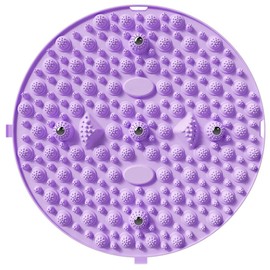HYILUFEI 足ツボマット 足マッサージパッド 指圧ボード 足裏マッサージ フットマッサージャーマット 足踏みマット 足用指圧マット 家庭用 人間工学 足ツボ マット 足つぼ 指圧マット 運動 マッサージ 足のリラックス 折りたたみ コンパクト (パープル, 円形)