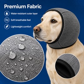 Waterproof Dog Ear Muffs for Grooming & Swimming – Noise-Reducing Calming Pet Ear Cover, Soft Breathable Dog Hood, S–XL