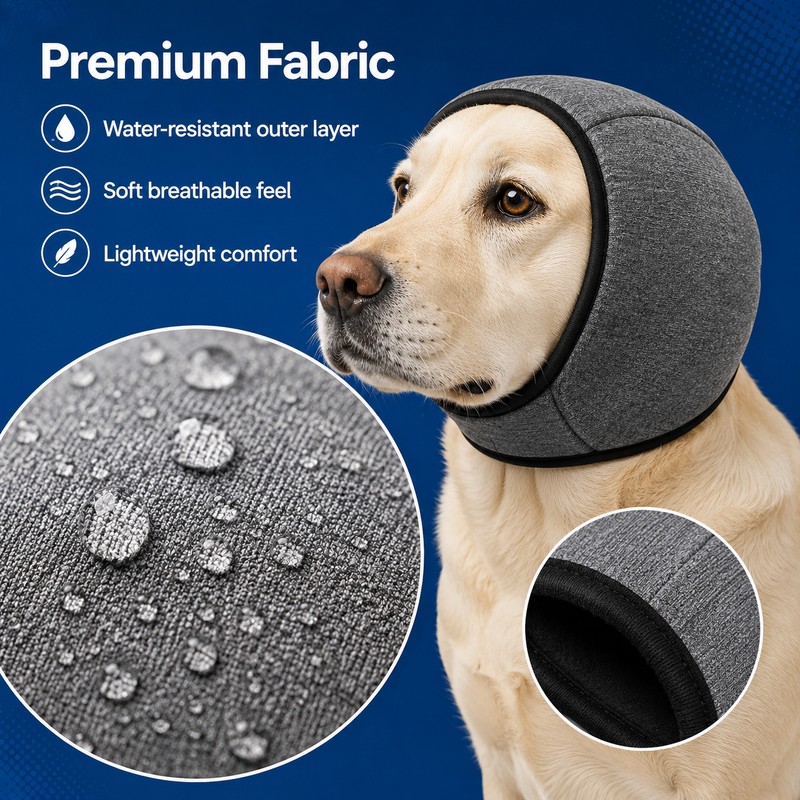 Waterproof Dog Ear Muffs for Grooming & Swimming – Noise-Reducing