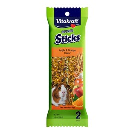 Vitakraft Crunch Sticks Guinea Pig Chewable Treats - Apple and Orange - Supports Healthy Teeth