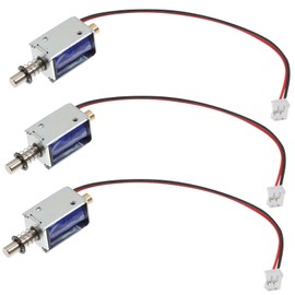 KICHOUSE 3Pcs Push Pull Type Solenoid Electromagnet Magnetic Linear Motion Compact Design for Simple Installation and Practical Use for Various Applications