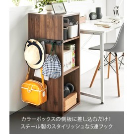 Yamazaki 10071 Smart Smart Smart Wall Hanger That Can Be Inserted into Color Box, 5 Hooks, Black, W10.8 x D2.4 x H1.7 inches (27.5 x 6 x 4.2 cm)