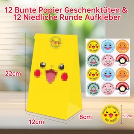 Freyauga Freyauga Papiertüten für Kindergeburtstag Mitgebsel, 12pcs Papier Geschenktüten Party Geschenktaschen mit Runden Aufklebern, Kleine Papiertaschen Kinder Geburtstagstüten Bunte Mini Süßigkeiten Tüten