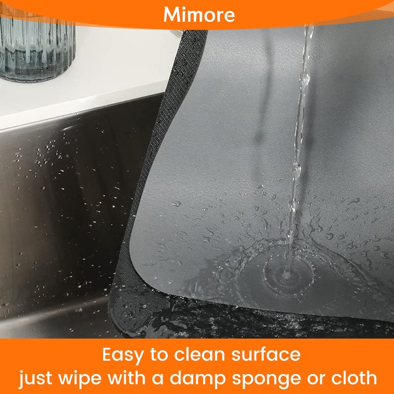 Mimore Coffee Mat - 16x24 Inch Grey Countertop Mat -