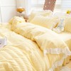 ZIQINPSQ Seersucker Duvet Cover Set Ruffle Duvet Cover Bedding Set,Romantic