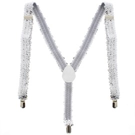Zac's Alter Ego Men/Ladies 25mm Width Adjustable Sequin Braces/Suspenders - Ideal for Christmas