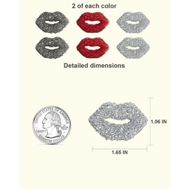 DoDoBeads 6 Pcs Bling Big Lips Junk Case Charms – Mixed Colors Charms for Junk Cases, Resin & Rhinestone Lips Junk Charm with Flat Backs, Easy to Use