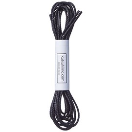 Shoelaces .com Low draw, Stone pattern, Round, Approx. 0.08 inches (2 mm), Black, 55.1 inches (140 cm), String tip processing - Clear (transparent) cells, No wax