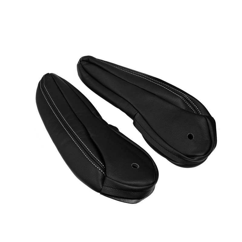 Mievlyo Black Leather Driver & Passenger Side Armrest Cover Compatible