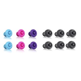 Vacu Vin Original Wine Vacuum Stoppers Set of 12 Gift Set of 6 Grey and 6 Color