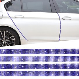 TOMALL Bling Car Door Guard Crash Bumper Crystal Anti-Scratch Strip Sticker Crystals Car Door Bumper Protector Accessory DIY for Interior and Exterior Decoration Styling Accessories Blue