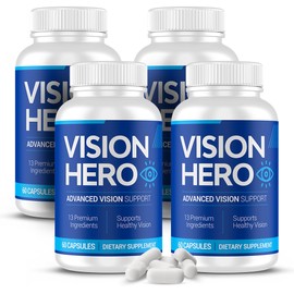 Vision Hero Advanced Vision Support, Eyes Supplements - 60 Capsules Eye Health Supplements for Adults (Pack of 4)