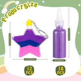 VioraWhite 12 Pack Sand Art Crafts Kit Sand Art Bottle Keychains Include 12 Sand Art Bottles with Keyring 18 Art Sand, Sand Art for Crafts Gift DIY Fun Starry Space Sky Theme Activities Favor