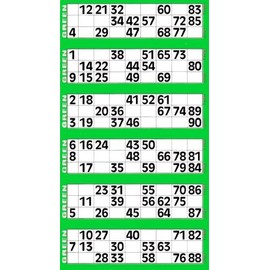 Jumbo Bingo Tickets pads 6 to view (Green)