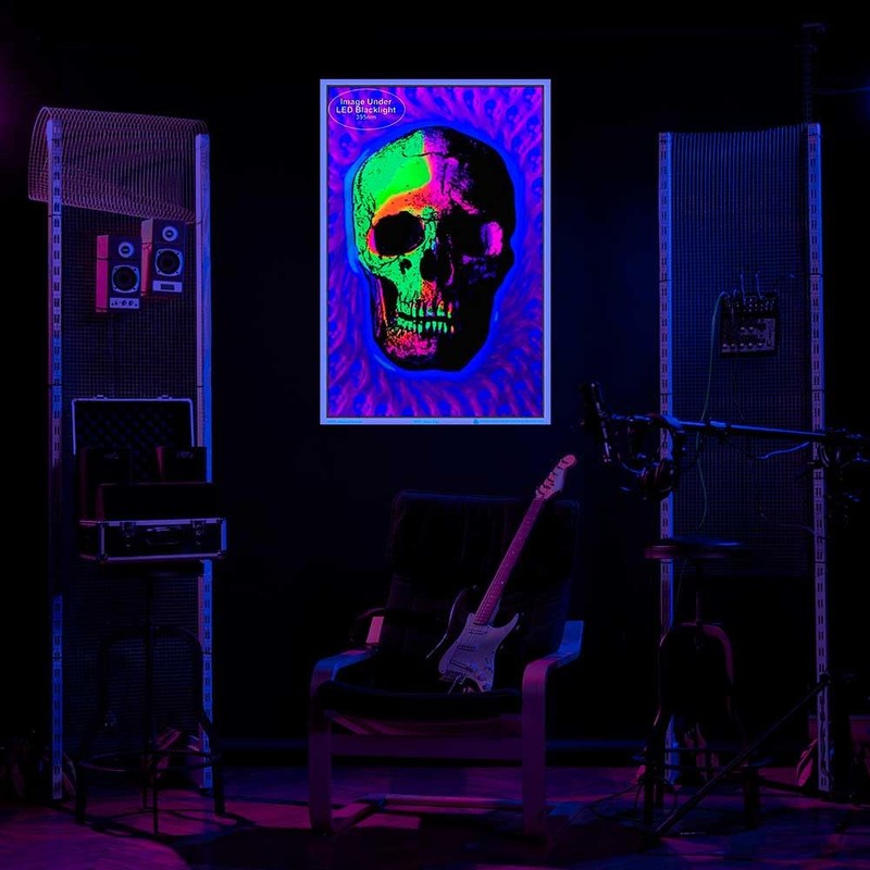 Skull Trip - Flocked - Blacklight Poster - 23" x
