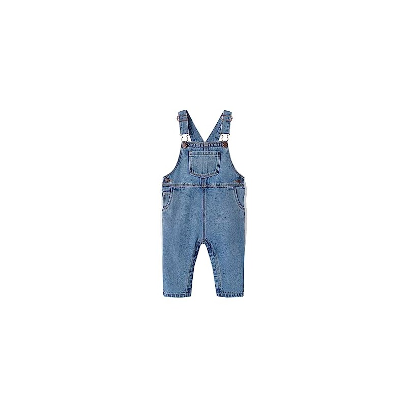 Vertbaudet Boys Baby Denim Dungarees, blue, 74